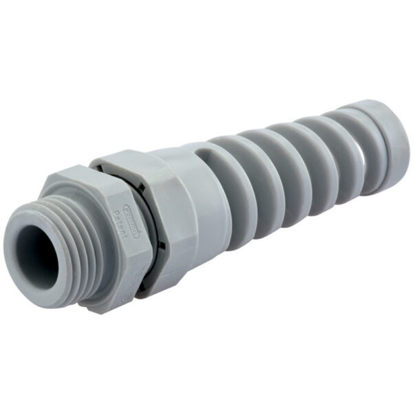 PG 13 / 13.5 Gray Nylon Standard Flex Reduced Body Cable Gland | Cord Grip | Strain Relief CF13BA-GY