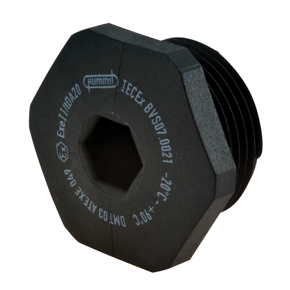 Black Nylon Hex Plug PG 16 With Buna-N O-Ring | 1.297.1601.11