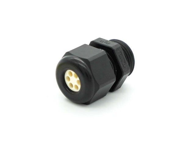 PG 11 Black Nylon Standard Dome Multi-Hole (6 Holes) Cable Gland | Cord Grip | Strain Relief CD11AC-03