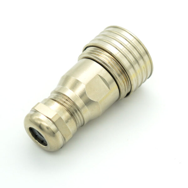 Straight Connector EMI / RFI | Cable 3-7mm | Female Thread | 6-Pole Solder Insert with Pins | 7.K11.455.005