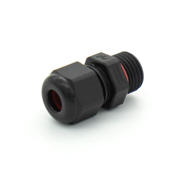 PG7 / 1/4" NPT Black PVDF Dome Cable Gland | Cable Range 3-6.5mm | Silicone O-Ring | AB12-PB07SA | CD07AC-05 - Image 2