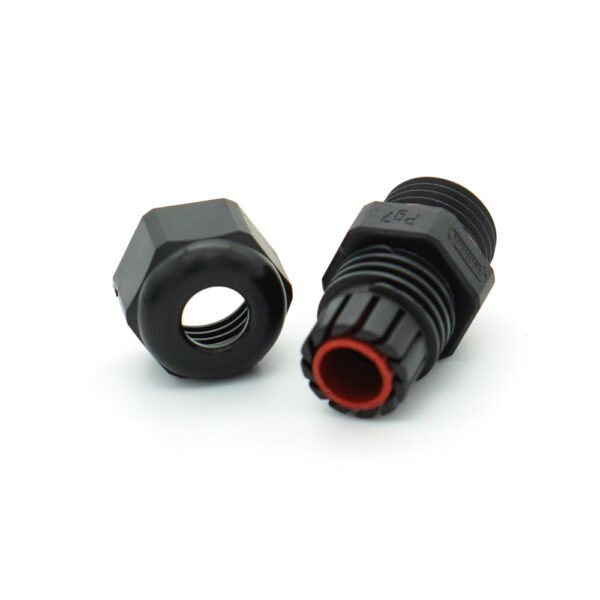 PG7 / 1/4" NPT Black PVDF Dome Cable Gland | Cable Range 3-6.5mm | Silicone O-Ring | AB12-PB07SA | CD07AC-05 - Image 3