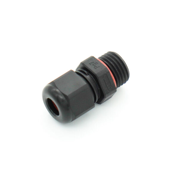 PG7 / 1/4" NPT Black PVDF Dome Cable Gland | Cable Range 3-6.5mm | Silicone O-Ring | AB12-PB07SA | CD07AC-05