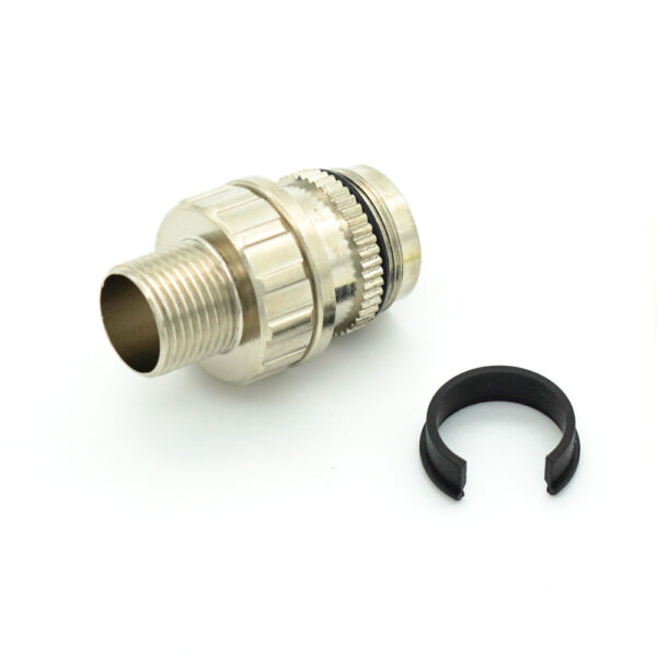 M12 Power Overmold Assembly Coupling Connector Housing | Nickel Plated Brass | SV Coded K/L | SA7127-K90.820.101