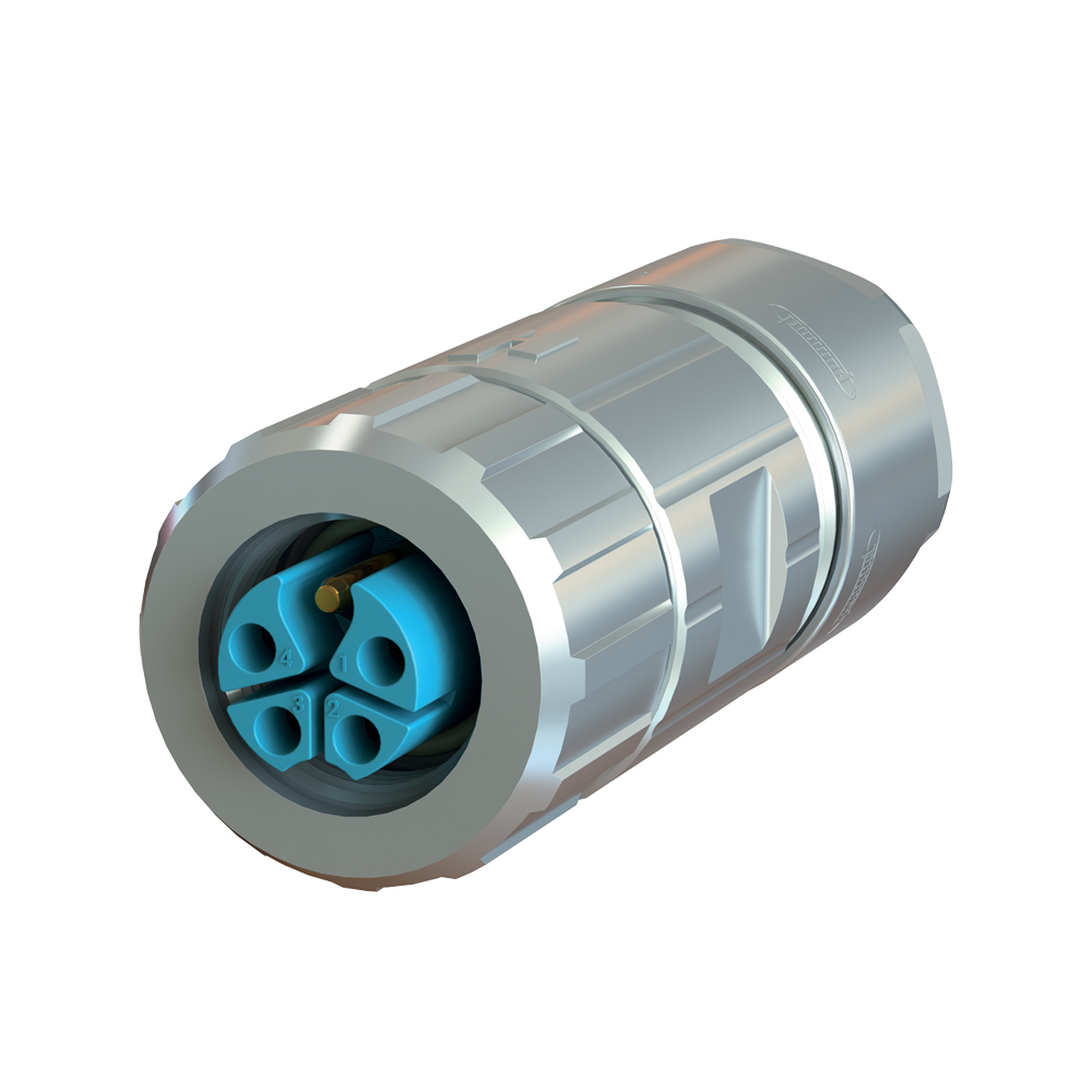 M12 Power Straight Connector, EMI, Female Thread, SA7127K10300000